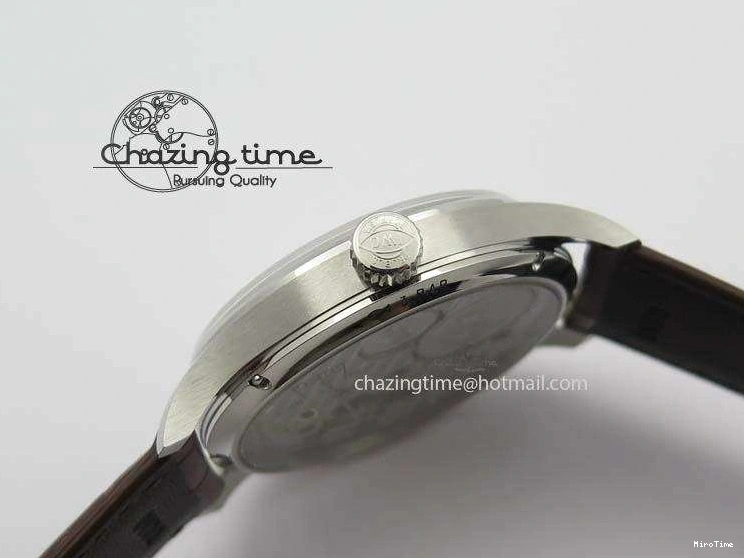 MIROTIME 0427 Sustainable Portuguese IW5444 SS White Dial RG Numbers On Brown Leather Strap A 7256